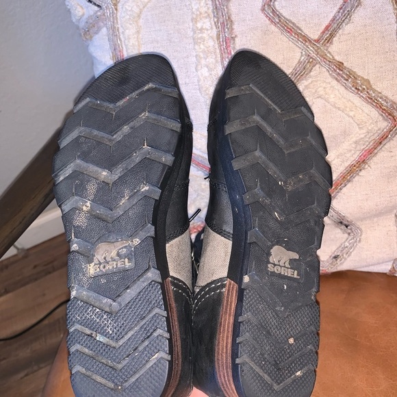 Sorel Major Carly Casual Lace Up Boots Black Gray Leather Canvas Size 7 - Picture 9 of 9